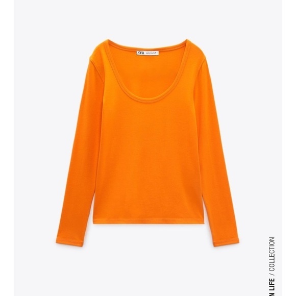 Zara LONG SLEEVE T-SHIRT
ORANGE​ - Picture 3 of 5